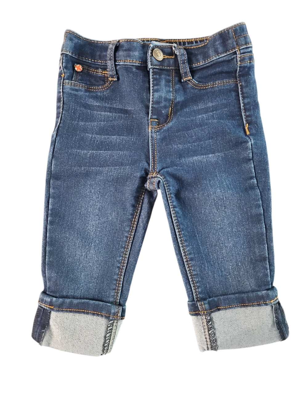 Hudson Jeans Kids Dark Blue Denim Jeans with Rolled Cuffs Size 2T